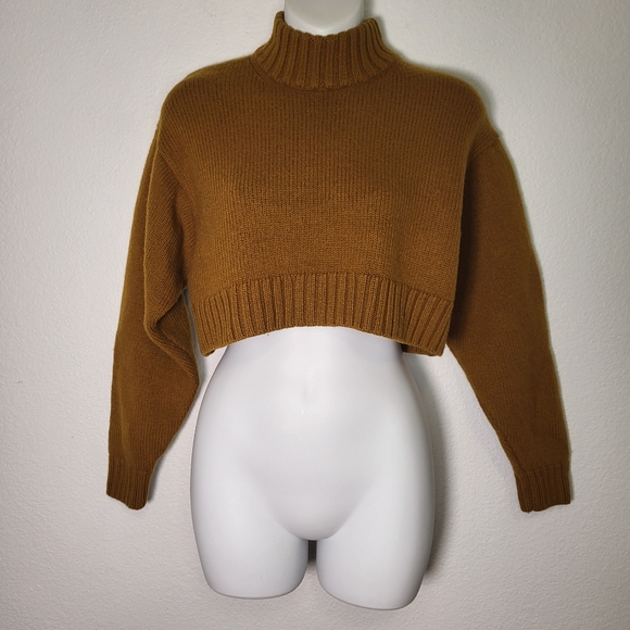 Aritzia Sweaters - Aritzia Brown Cropped Turtleneck Sweater